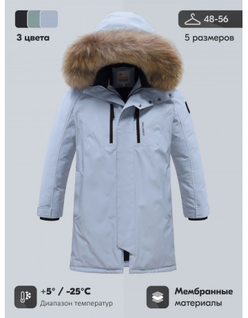 Мужская зимняя парка с мехом енота для холодной погоды