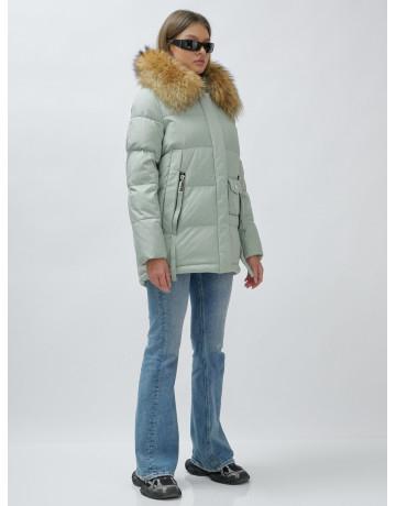 Женская зимняя куртка премиум-класса с мехом енота.