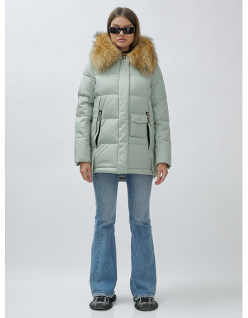 Женская зимняя куртка премиум-класса с мехом енота.
