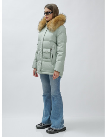 Женская зимняя куртка премиум-класса с мехом енота.