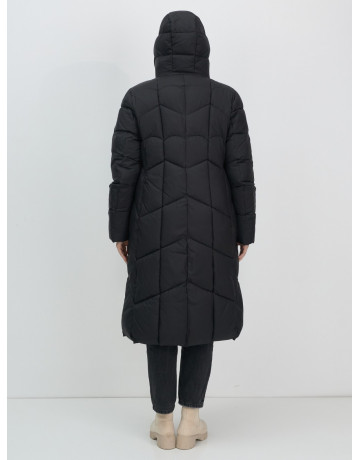 Длинный женский пуховик с капюшоном для зимы