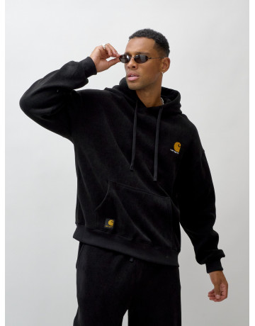 Мужской демисезонный спортивный костюм на флисе, чёрный, для спорта. в Тюмени