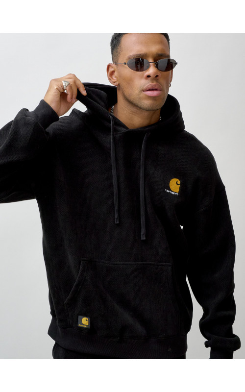 Мужской демисезонный спортивный костюм на флисе, чёрный, для спорта. в Тюмени