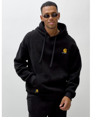 Мужской демисезонный спортивный костюм на флисе, чёрный, для спорта. в Тюмени