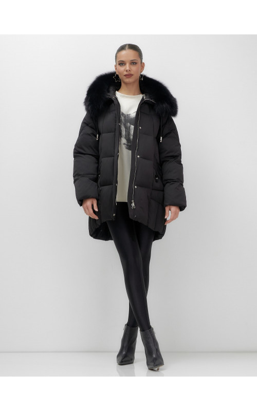 Пуховик с мехом песца премиум-класса