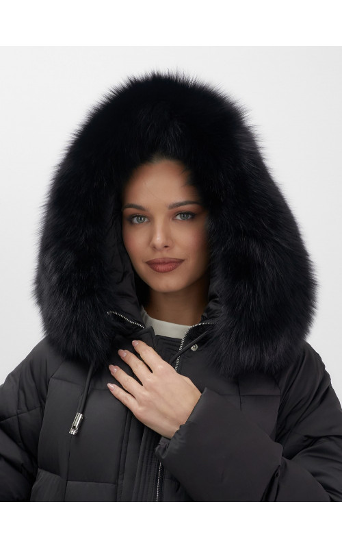 Пуховик с мехом песца премиум-класса