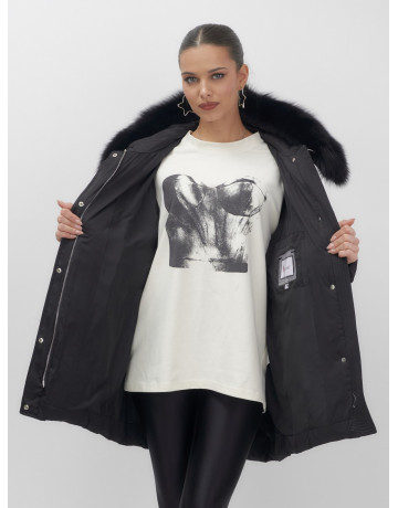 Пуховик с мехом песца премиум-класса