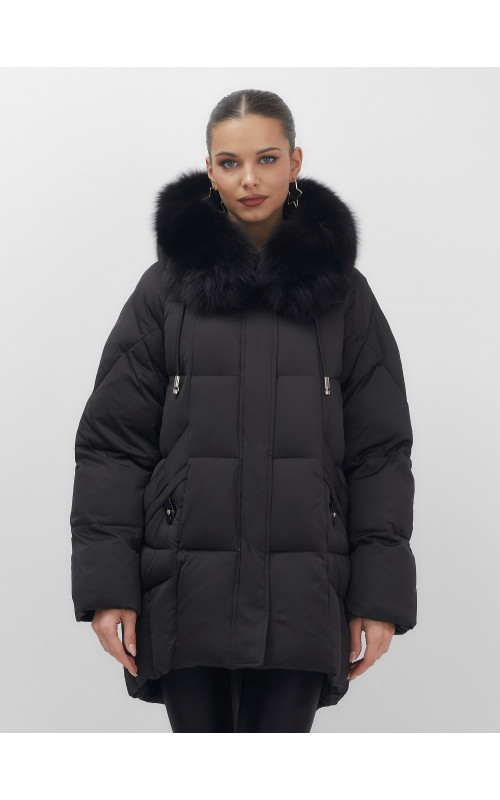 Пуховик с мехом песца премиум-класса