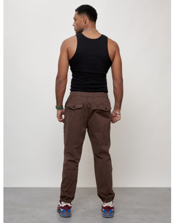 Мужские брюки карго с накладными карманами, коричневого цвета. в Тюмени