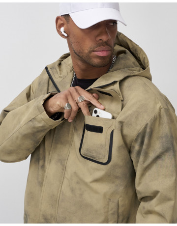 Мужская спортивная куртка для весны и осени, бежевый, для активного отдыха в Тюмени