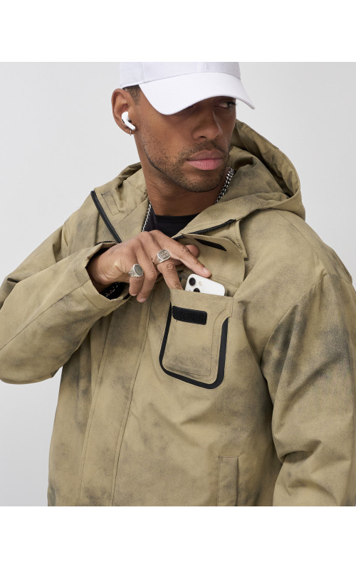 Мужская спортивная куртка для весны и осени, бежевый, для активного отдыха в Тюмени