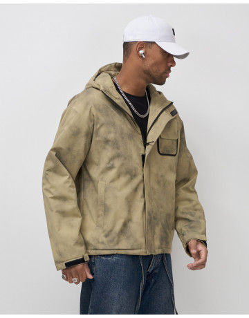 Мужская спортивная куртка для весны и осени, бежевый, для активного отдыха в Тюмени