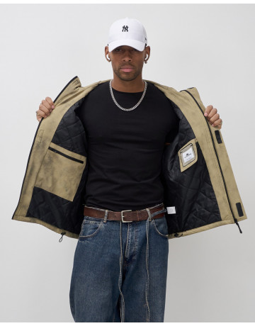 Мужская спортивная куртка для весны и осени, бежевый, для активного отдыха в Тюмени