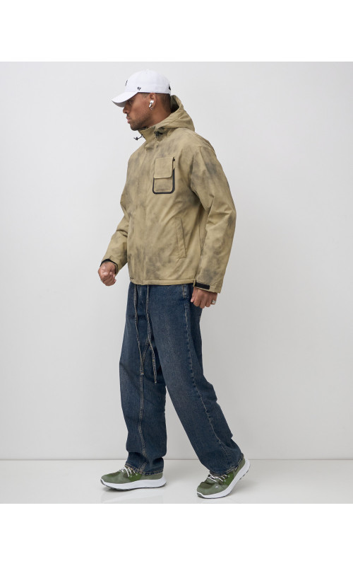 Мужская спортивная куртка для весны и осени, бежевый, для активного отдыха в Тюмени