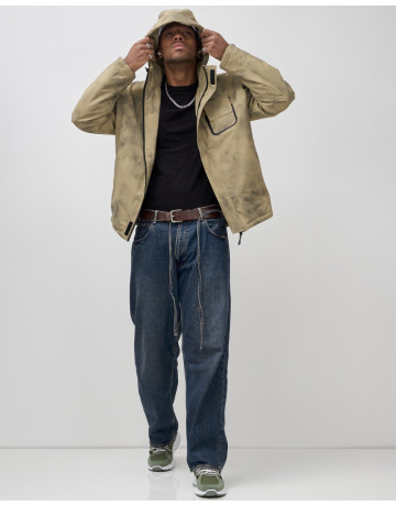 Мужская спортивная куртка для весны и осени, бежевый, для активного отдыха в Тюмени