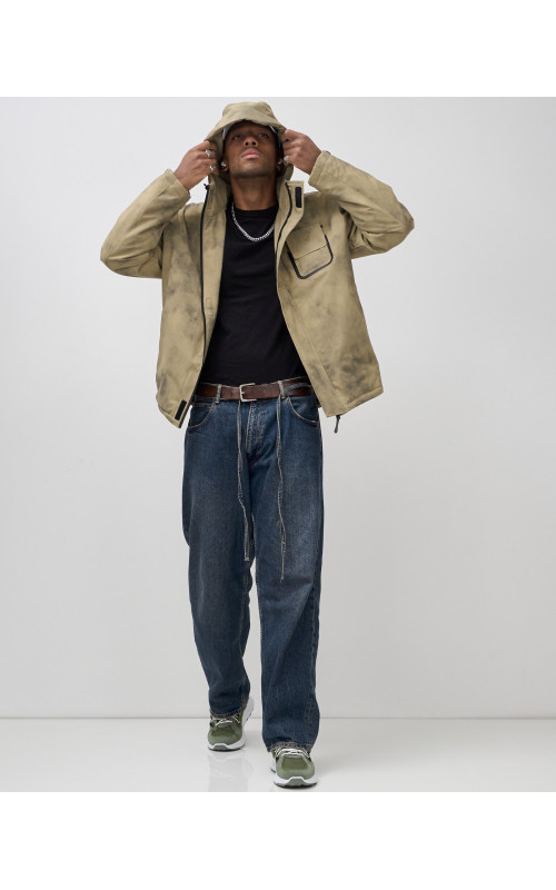 Мужская спортивная куртка для весны и осени, бежевый, для активного отдыха в Тюмени