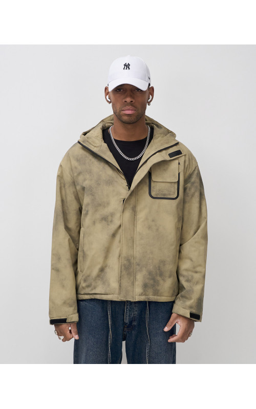 Мужская спортивная куртка для весны и осени, бежевый, для активного отдыха в Тюмени