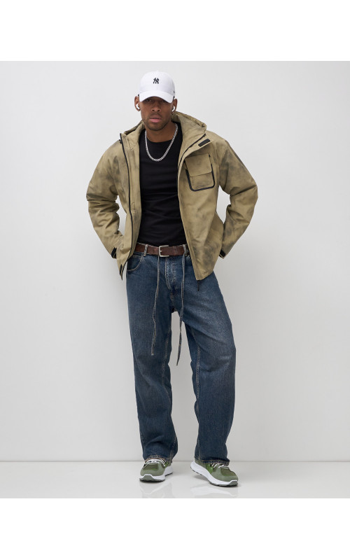 Мужская спортивная куртка для весны и осени, бежевый, для активного отдыха в Тюмени