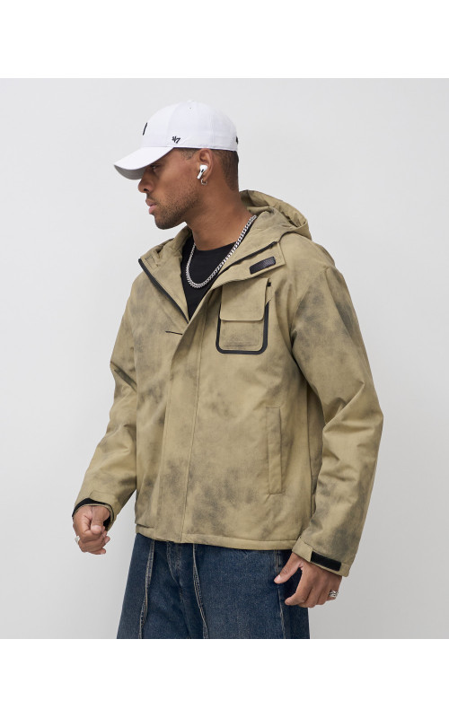 Мужская спортивная куртка для весны и осени, бежевый, для активного отдыха в Тюмени