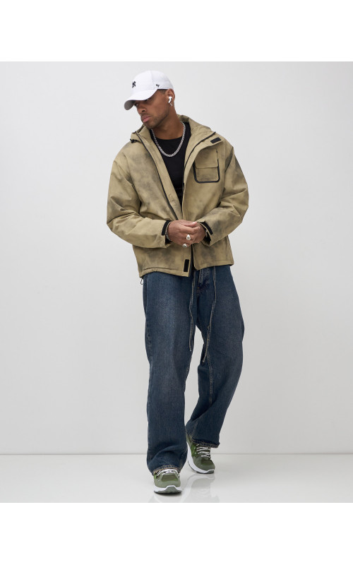 Мужская спортивная куртка для весны и осени, бежевый, для активного отдыха в Тюмени