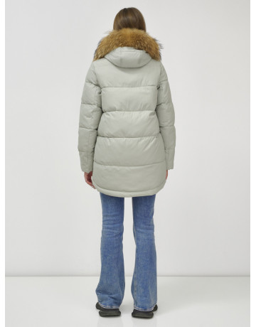 Женская зимняя куртка премиум-класса с мехом енота.