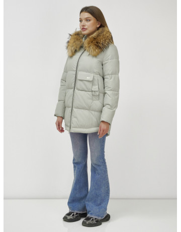 Женская зимняя куртка премиум-класса с мехом енота.