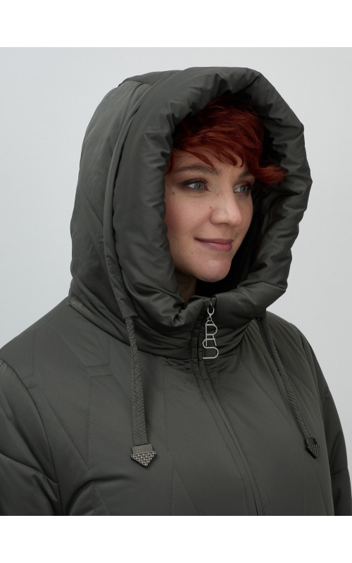 Длинный зимний пуховик для женщин больших размеров