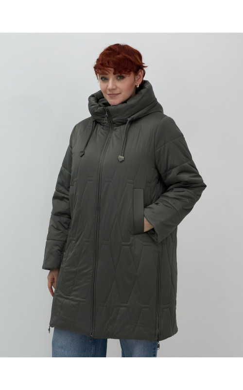 Длинный зимний пуховик для женщин больших размеров