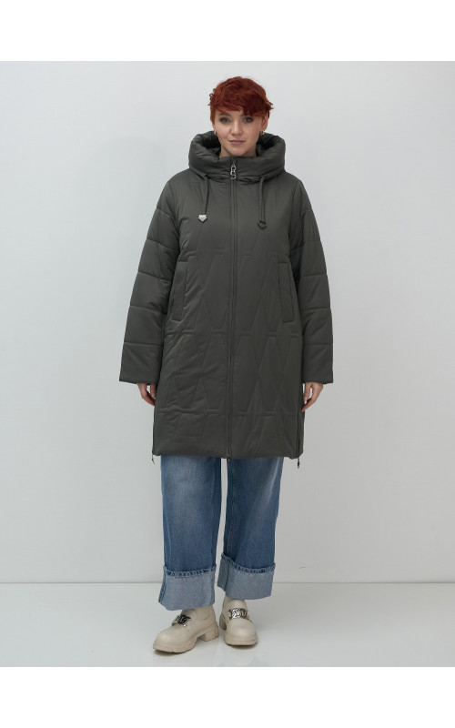 Длинный зимний пуховик для женщин больших размеров