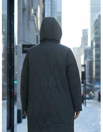 Длинный зимний пуховик для женщин больших размеров