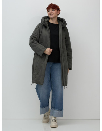 Длинный зимний пуховик для женщин больших размеров