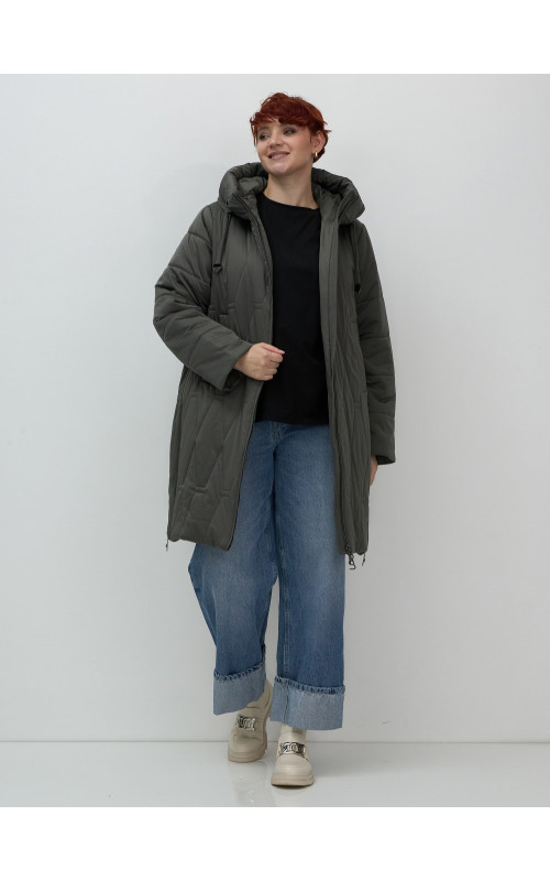 Длинный зимний пуховик для женщин больших размеров