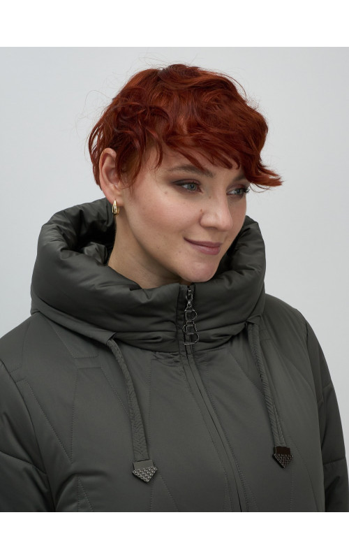 Длинный зимний пуховик для женщин больших размеров