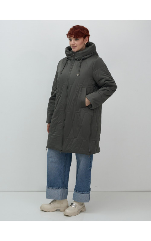 Длинный зимний пуховик для женщин больших размеров