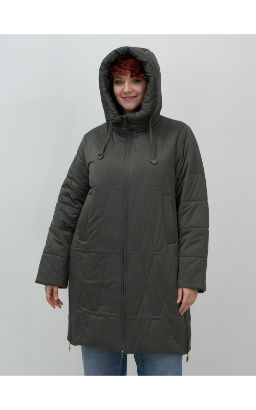 Длинный зимний пуховик для женщин больших размеров