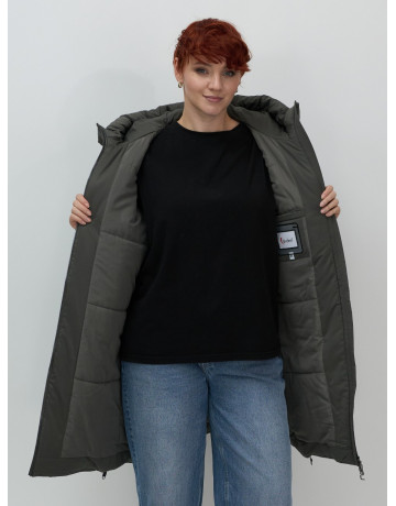 Длинный зимний пуховик для женщин больших размеров