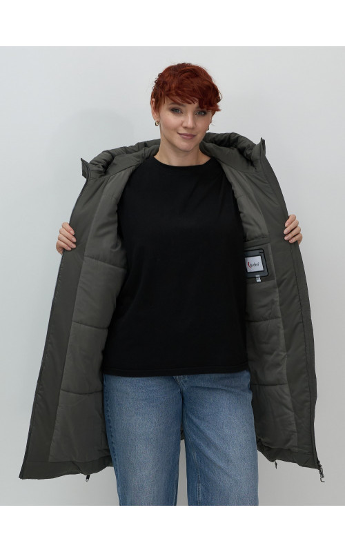 Длинный зимний пуховик для женщин больших размеров