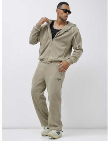 Мужской демисезонный спортивный костюм на флисе, бежевый, для спорта. в Тюмени