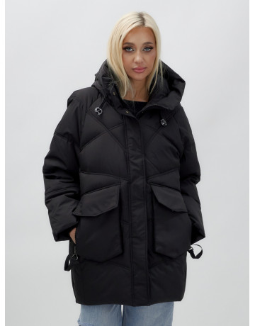 Зимняя куртка в стиле летучая мышь с капюшоном для активного отдыха.