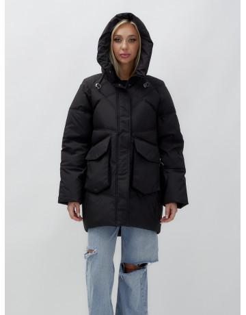 Зимняя куртка в стиле летучая мышь с капюшоном для активного отдыха.