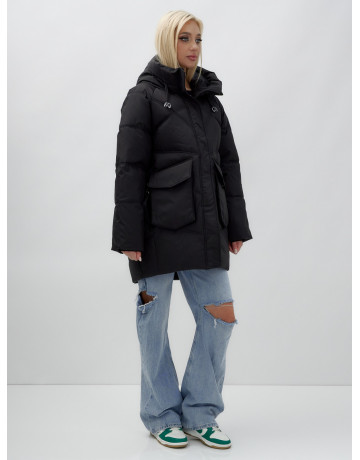 Зимняя куртка в стиле летучая мышь с капюшоном для активного отдыха.