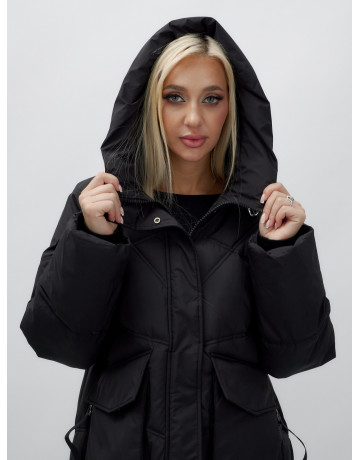 Зимняя куртка в стиле летучая мышь с капюшоном для активного отдыха.