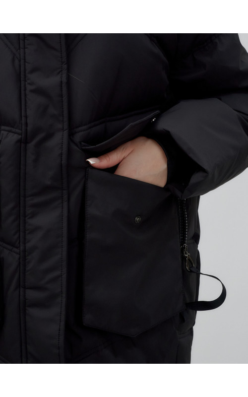 Зимняя куртка в стиле летучая мышь с капюшоном для активного отдыха.