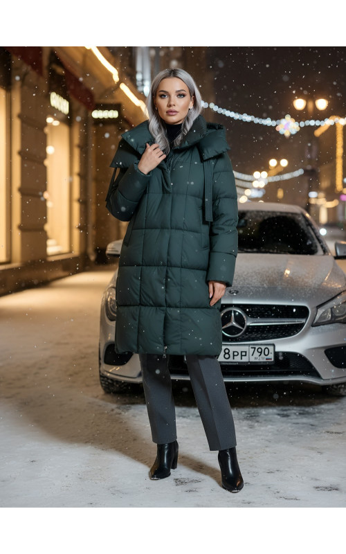 Длинный зимний пуховик для женщин