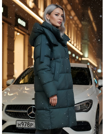 Длинный зимний пуховик для женщин
