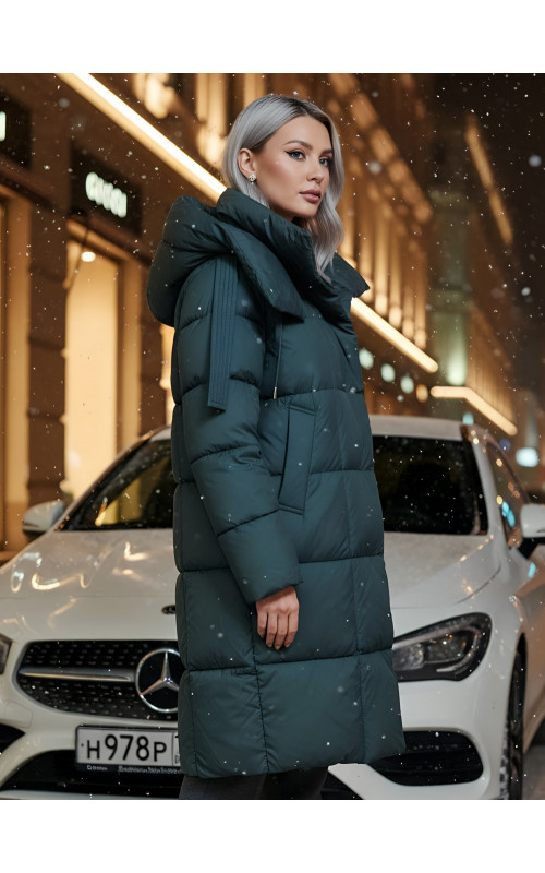 Длинный зимний пуховик для женщин