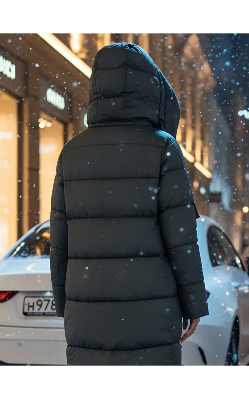 Длинный зимний пуховик для женщин