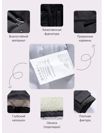 Зимняя парка для девочки-подростка с регулируемой посадкой.