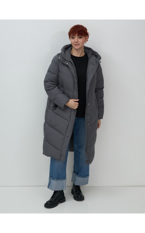 Длинный зимний пуховик для женщин