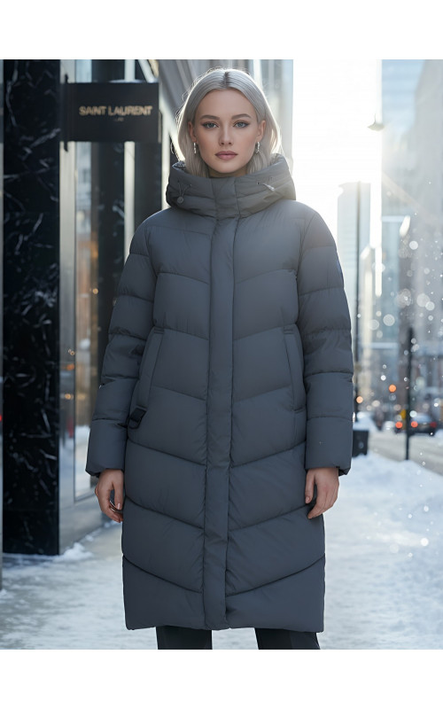 Длинный зимний пуховик для женщин